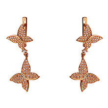 Золотые серьги с фианитом (01-17445844)