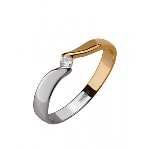 Золотое кольцо с бриллиантом (01-18375444) фотография