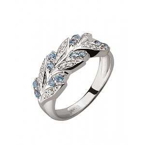 Золотое кольцо с цирконием куб. (01-18385344) фотография