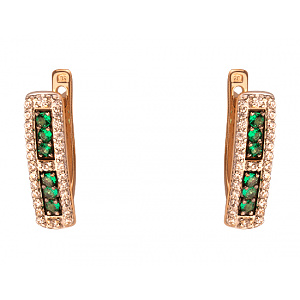 Золоті сережки з цирконієм куб. (01-200130044) фотографія