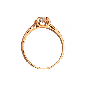 Золотое кольцо с цирконием куб. (01-200159944) фотография