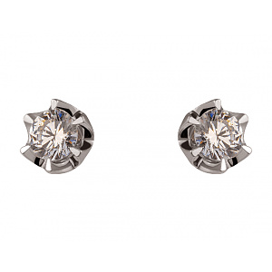 Золотые серьги с цирконием куб. (01-200243944) фотография