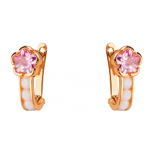 Золотые серьги с цирконием куб. (01-200323844) фотография