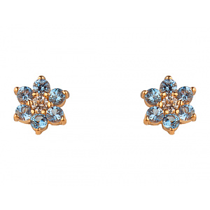 Золоті сережки з цирконієм куб. (01-200336444) фотографія