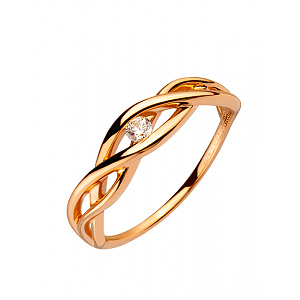 Золота каблучка з цирконієм куб. (01-200383744) фотографія