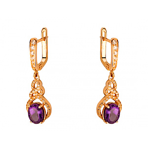 Золотые серьги с аметистами (01-200447844) фотография