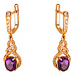 Золотые серьги с аметистами 01-200447844 фотография 1