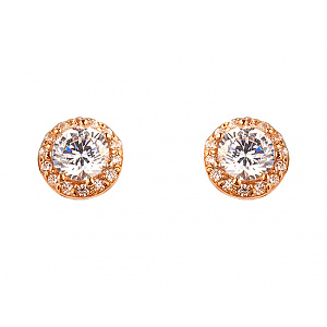 Золоті сережки з цирконієм куб. (01-200465944) фотографія