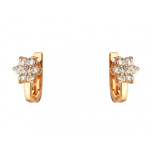 Золотые серьги с цирконием куб. (01-200526544) фотография