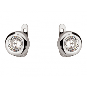 Золоті сережки з цирконієм куб. (01-200575944) фотографія