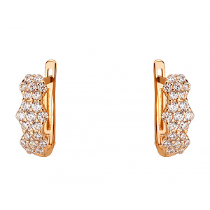 Золоті сережки з фіанітом (цирконієм куб.) (01-200841844) фотографія