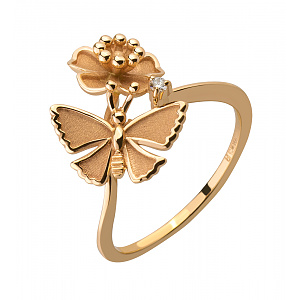 Золота каблучка з діамантом (1б_к-242) фотографія