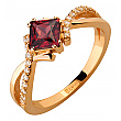 Золотое кольцо с гранатом  и  бриллиантами 1б_к-074 фотография 1