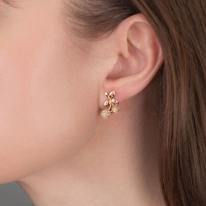 Золотые серьги с фианитами  и  циркониями (1б_с-251) фотография