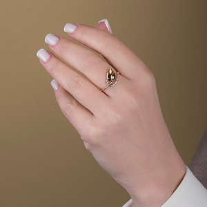 Золотое кольцо с фианитами (кубическим цирконием) (4б_к-224) фотография