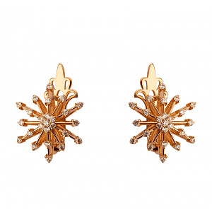 Золоті сережки з цирконіями (1б_с-285) фотографія