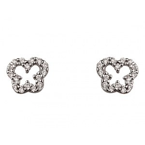 Золоті сережки з цирконієм куб. (01-19131645) фотографія