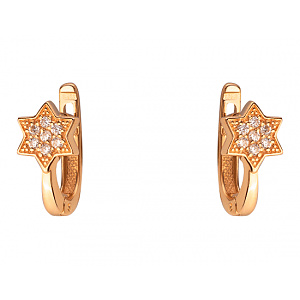 Золоті сережки з цирконієм куб. (01-200152545) фотографія