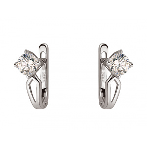 Золоті сережки з цирконієм куб. (01-200159945) фотографія