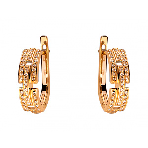 Золоті сережки з фіанітом (цирконієм куб.) (01-200191445) фотографія