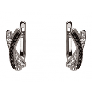 Золотые серьги с цирконием куб. (01-200291145) фотография