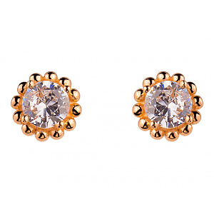 Золотые серьги с цирконием куб. (01-200331545) фотография