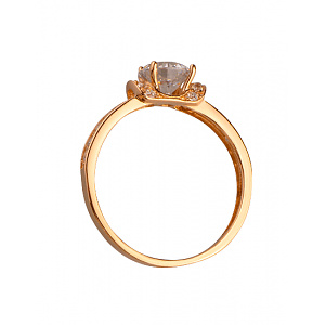 Золотое кольцо с цирконием куб. (01-200346945) фотография