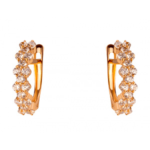 Золотые серьги с фианитом (цирконием куб.) (01-200358745) фотография