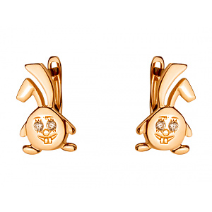 Золотые серьги с цирконием куб. (01-200365445) фотография