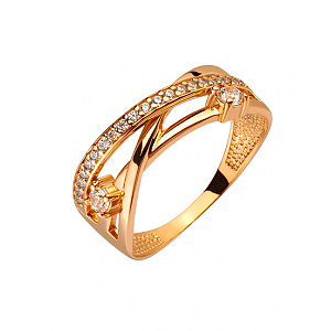 Золота каблучка з цирконієм куб. (01-200383745) фотографія