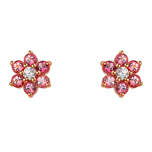 Золоті сережки з цирконієм куб. (01-200428745) фотографія