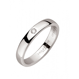 Золота обручка з діамантом (01-200443845) фотографія