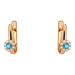 Золотые серьги с цирконием куб. (01-200452945) фотография