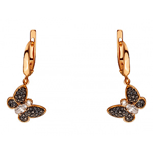 Золотые серьги с цирконием куб. (01-200473945) фотография