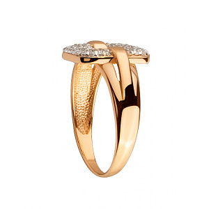 Золотое кольцо с цирконием куб. (01-200512345) фотография