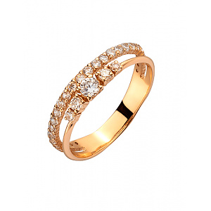 Золотое кольцо с цирконием куб. (01-200542745) фотография