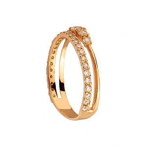 Золотое кольцо с цирконием куб. (01-200542745) фотография