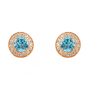 Золоті сережки з топазами  та  цирконієм куб. (01-200602945) фотографія