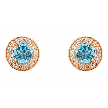 Золоті сережки з топазами  та  цирконієм куб. (01-200602945)