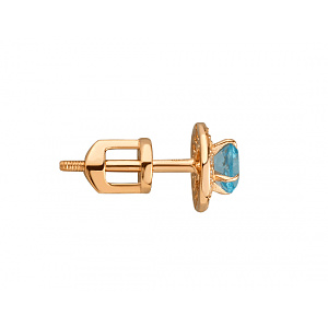 Золоті сережки з топазами  та  цирконієм куб. (01-200602945) фотографія