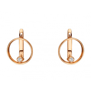 Золотые серьги с цирконием куб. (01-200616945) фотография