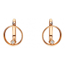 Золоті сережки з цирконієм куб. (01-200616945)