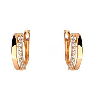 Золоті сережки з фіанітом (цирконієм куб.) (01-200766245) фотографія