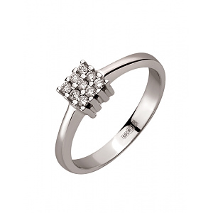 Золота каблучка з діамантами (01-200807545) фотографія