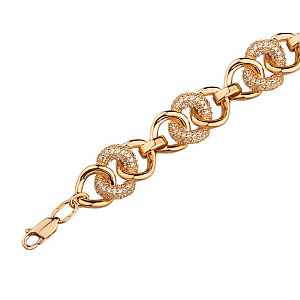 Золотий браслет з фіанітом (цирконієм куб.) (01-200841845) фотографія