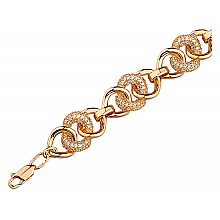 Золотий браслет з фіанітом (цирконієм куб.) (01-200841845)