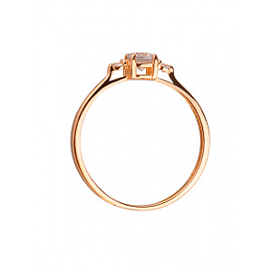 Золотое кольцо с цирконием куб. (01-200087346) фотография