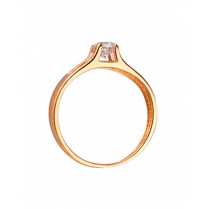 Золотое кольцо с цирконием куб. (01-200092646) фотография