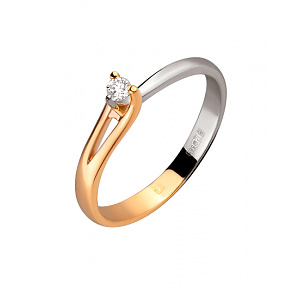 Золотое кольцо с бриллиантом (01-200159946) фотография