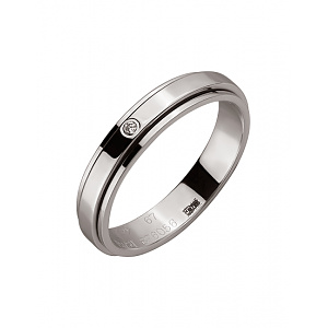 Золота обручка з діамантом (01-200219046) фотографія